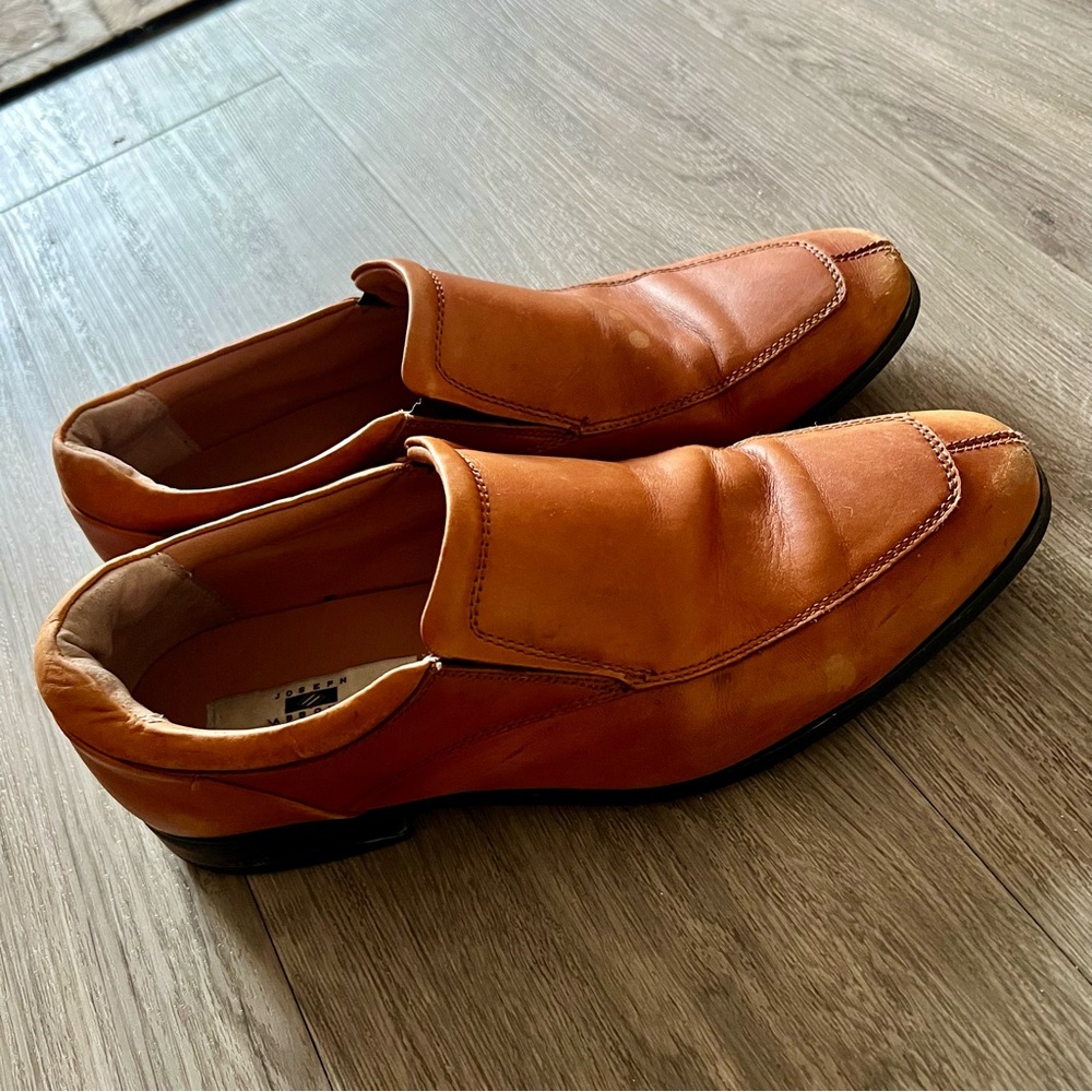 JOSEPH ABBOUD Elegant brown leather slip-on loafers